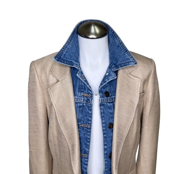 $645 VERONICA BEARD Lyda Dickey Blazer Jacket Sz 8 Beige Tan - Picture 9 of 16